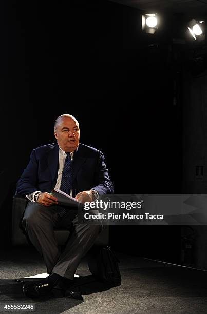 Monte dei Paschi di Siena CEO Fabrizio Viola attends a press conference to launch their new online banking service Wibida on September 16, 2014 in...