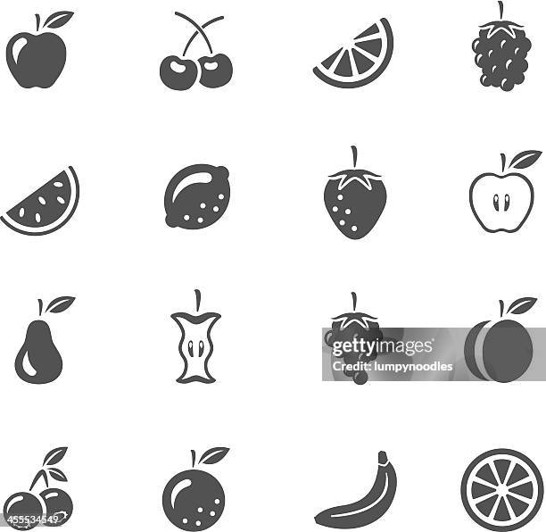 ilustrações de stock, clip art, desenhos animados e ícones de ícones de frutos - maçã