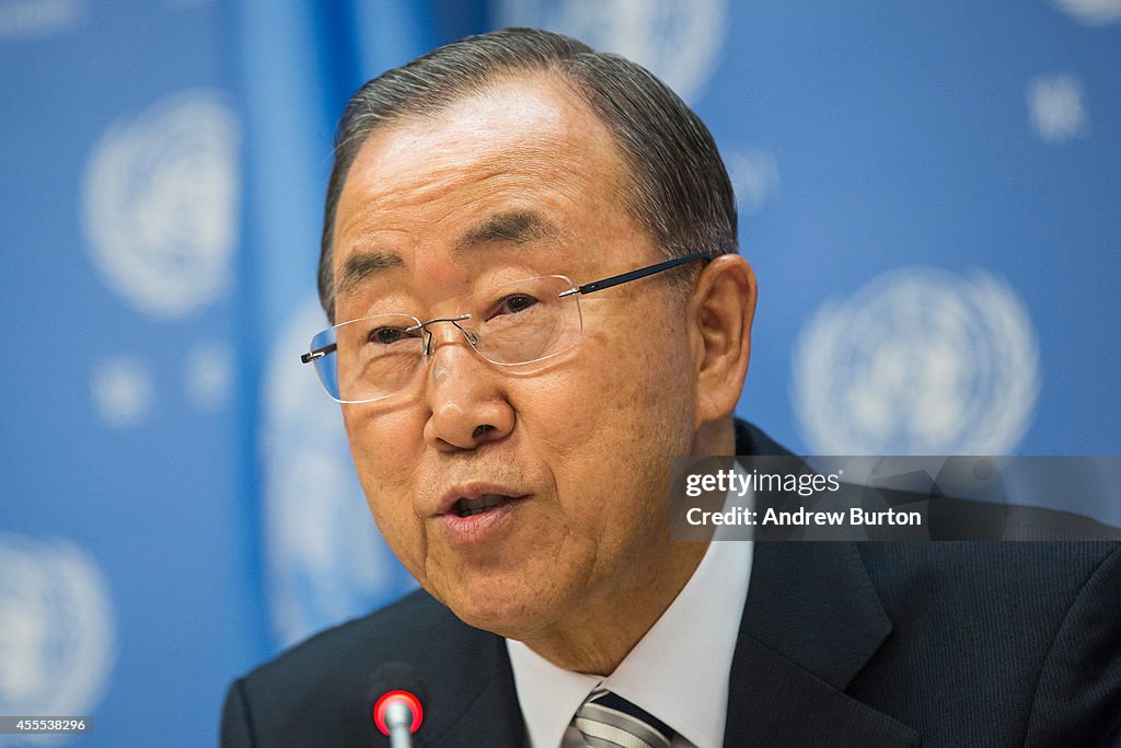 United Nations Secretary General Ban Ki-Moon Holds News Conference