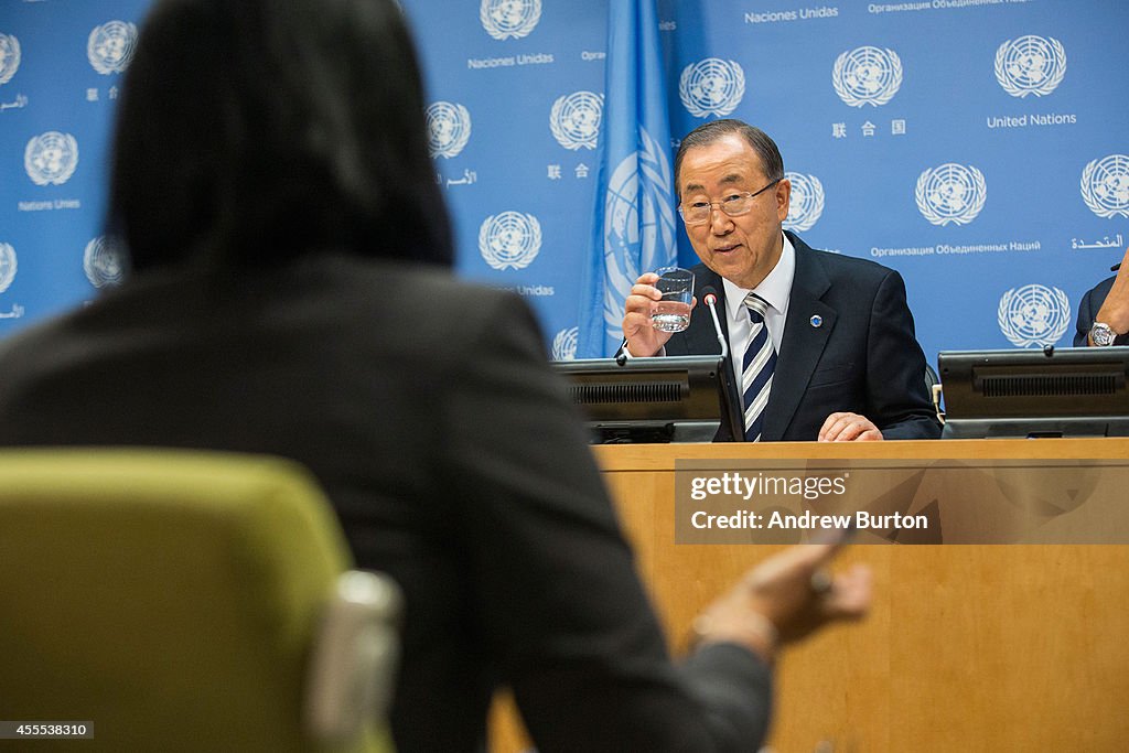 United Nations Secretary General Ban Ki-Moon Holds News Conference