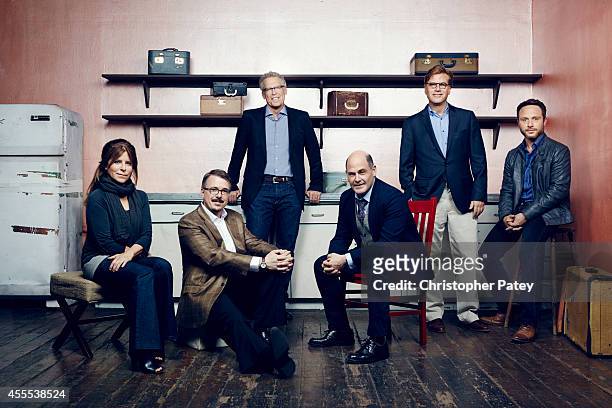 Drama Show Runners Aaron Sorkin, Matthew Weiner, Vince Gilligan, Nic Pizzolatto, Carlton Cuse, Ann Biderman are photographed for The Hollywood...