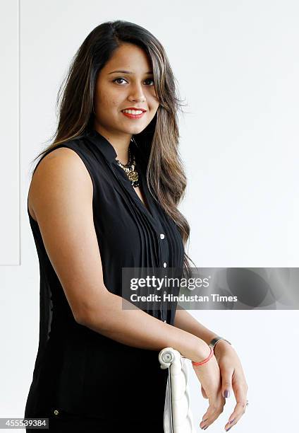 Squash player Dipika Pallikal poses for the profile shoot on September 10, 2014 in Mumbai, India.