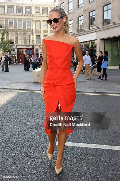 Kimberley Garner arrives for the Evans show on September 16, 2014 in London, England.