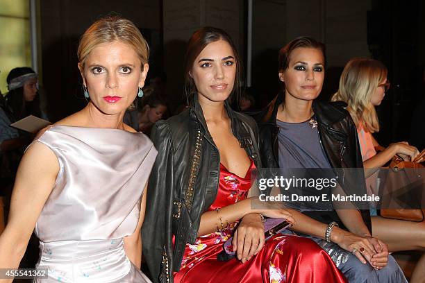 Emelia Fox, Amber Le Bon and Yasmin Le Bon attends the Isabel Garcia show during London Fashion Week Spring Summer 2015 at on September 16, 2014 in...