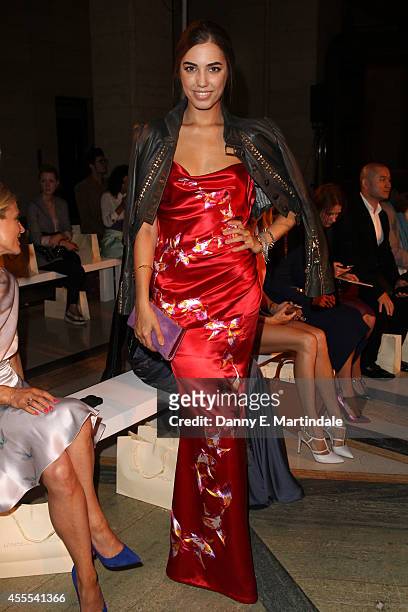 Amber Le Bon attends the Isabel Garcia show during London Fashion Week Spring Summer 2015 at on September 16, 2014 in London, England.