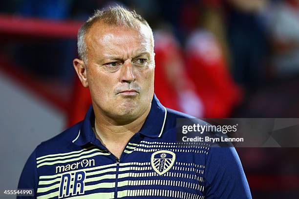 Leeds United care-taker Manger Neil Redfearn looks on at the start of the Sky Bet Championship match between AFC Bournemouth and Leeds United at...