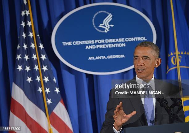President Barack Obama meets with Emory University doctors and healthcare workers during a visit to the Centers for Disease Control and Prevention on...