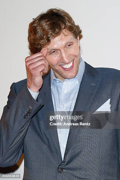 Dirk Nowitzki attends the premiere of the film 'Nowitzki. Der Perfekte Wurf' at Cinedom on September 16, 2014 in Cologne, Germany.