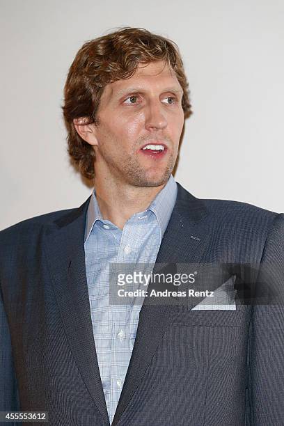 Dirk Nowitzki attends the premiere of the film 'Nowitzki. Der Perfekte Wurf' at Cinedom on September 16, 2014 in Cologne, Germany.