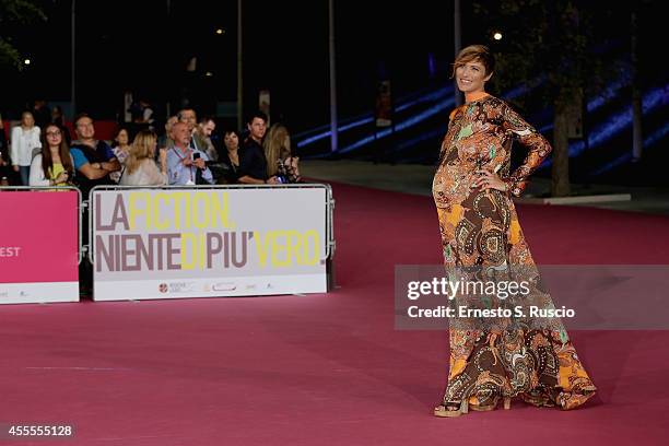 Anna Foglietta attends the 'Ragion Di Stato' pink carpet at Auditorium Parco Della Musica as a part of Roma Fiction Fest 2014 on September 16, 2014...