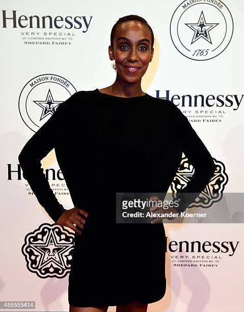 Hadnet Tesfai attends the Hennessy Very Special Limited Edition by Shepard Fairey launch party at Kraftwerk Mitte on September 16, 2014 in Berlin,...