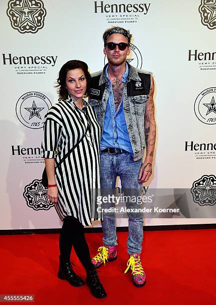 Oliver Rath and Tina Trubst attend the Hennessy Very Special Limited Edition by Shepard Fairey launch party at Kraftwerk Mitte on September 16, 2014...