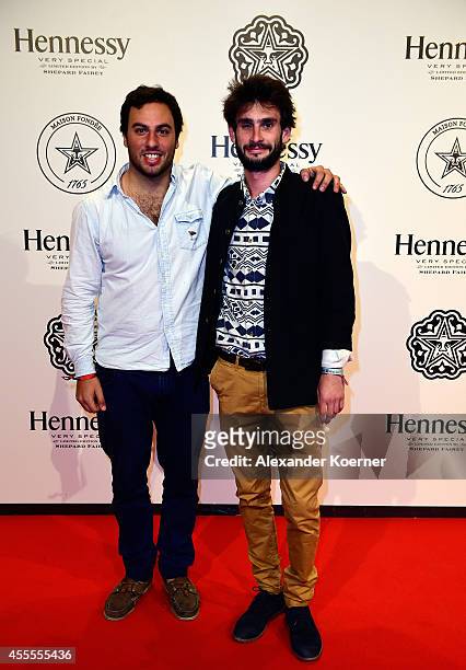Sidney Cohen and Thomas Courbant attend the Hennessy Very Special Limited Edition by Shepard Fairey launch party at Kraftwerk Mitte on September 16,...