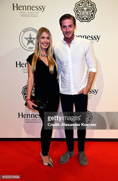 Julia Trautmann and Alexander Raki attend the Hennessy Very Special Limited Edition by Shepard Fairey launch party at Kraftwerk Mitte on September...