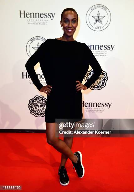 Hadnet Tesfai attends the Hennessy Very Special Limited Edition by Shepard Fairey launch party at Kraftwerk Mitte on September 16, 2014 in Berlin,...