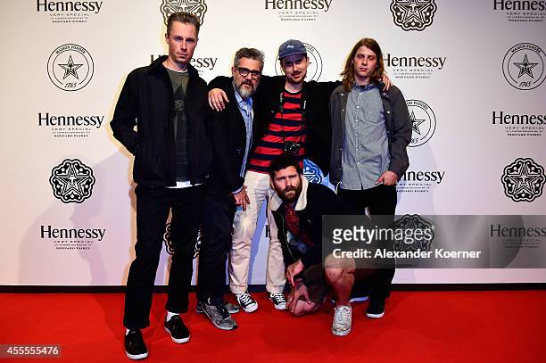 Klaus Bush, Marco Asilum, Sebas Stoutenbek, Dram Swarte and Denis Albrecht attend the Hennessy Very Special Limited Edition by Shepard Fairey launch...