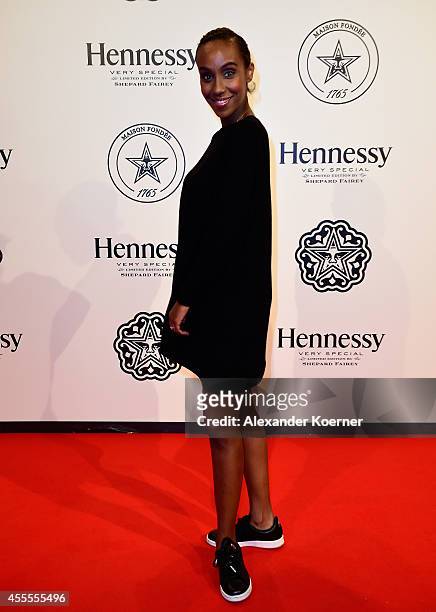 Hadnet Tesfai attends the Hennessy Very Special Limited Edition by Shepard Fairey launch party at Kraftwerk Mitte on September 16, 2014 in Berlin,...
