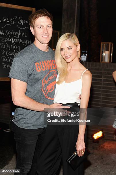 Kyle Newman and actress Jaime King, wearing Parker clothing and Stella and Bow jewelry, attends The Launch of Parker on Spring at The A List on...