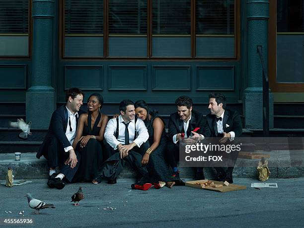 Cast members Ike Barinholtz, Xosha Roquemore, Chris Messina, Mindy Kaling, Adam Pally and Ed Weeks. The third season of THE MINDY PROJECT premieres...