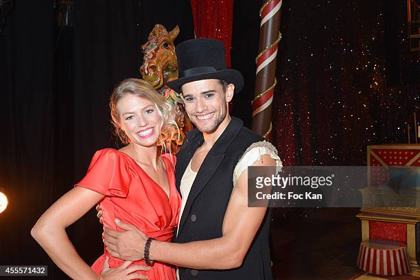Aurore Delplace and Golan Yosef perform during the 'Love Circus' Press Preview At the Folies Bergeres on September 16, 2014 in Paris, France.