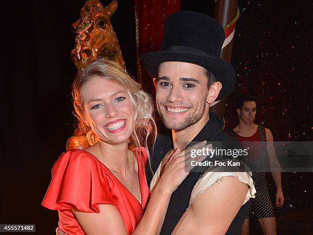 Aurore Delplace and Golan Yosef perform during the 'Love Circus' Press Preview At the Folies Bergeres on September 16, 2014 in Paris, France.