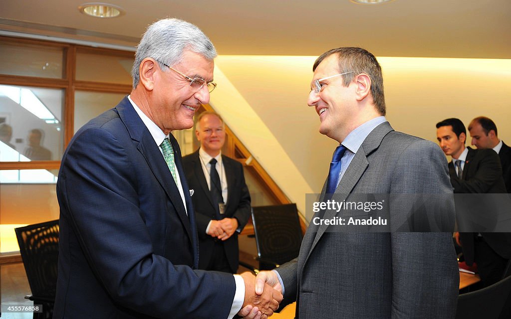 Turkey's EU Minister Volkan Bozkir meets with members of the European Parliament