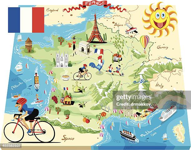 cartoon map of france - france 幅插畫檔、美工圖案、卡通及圖標