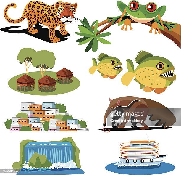 brazil icons - animal imitation stock illustrations