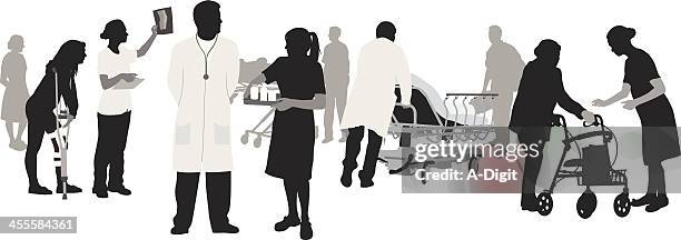 medicalpersonnel - black silhouette of doctors stock-grafiken, -clipart, -cartoons und -symbole