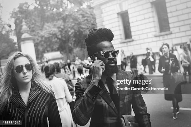 Guests arrive at the Matthew Williamson show during London Fashion Week Spring Summer 2015 on September 14, 2014 in London, England.