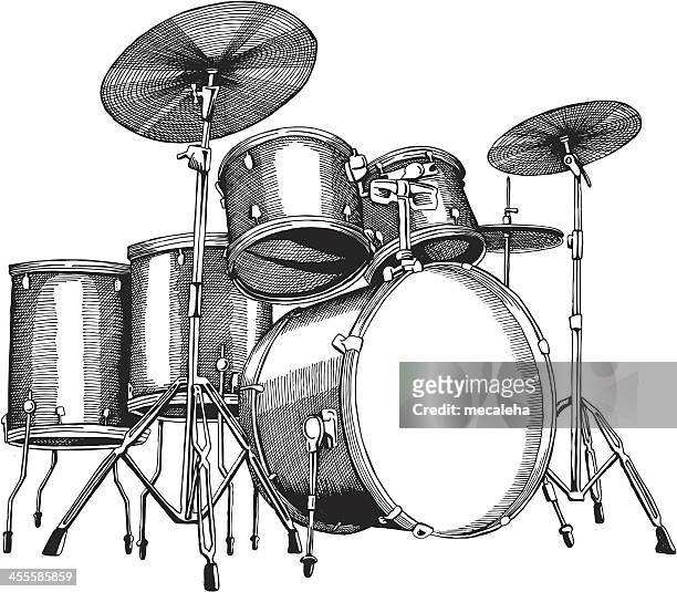 drum set - drum kit stock illustrations