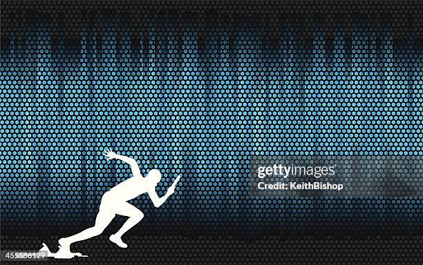 track & field relay runner or sprinter background - track starting block stock illustrations