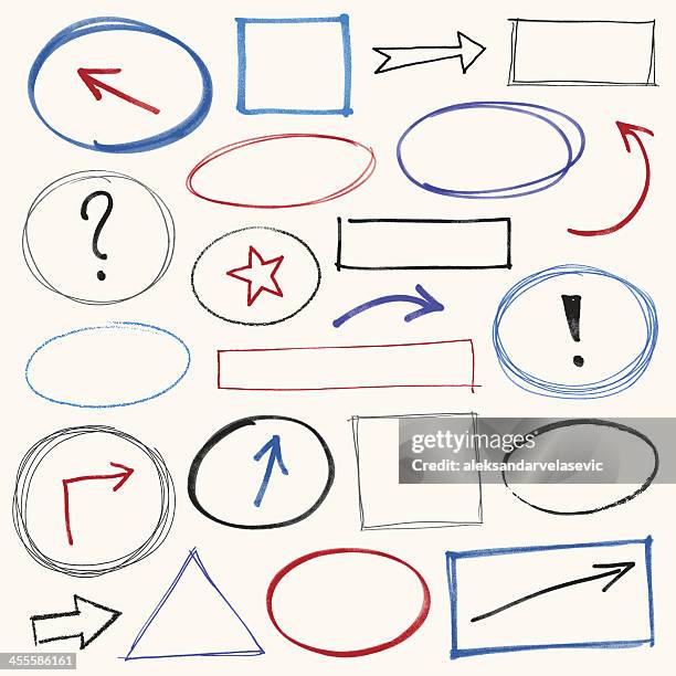ilustrações de stock, clip art, desenhos animados e ícones de rabisco elementos de design - caneta de feltro