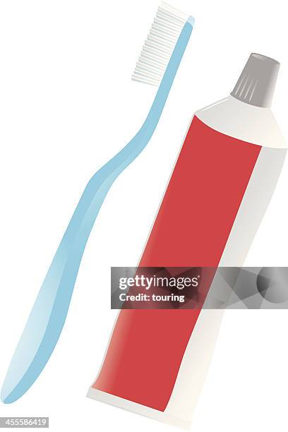 brushing teeth - toothbrush white background stock illustrations