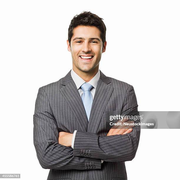 seguro empresario retrato aislado - traje completo fotografías e imágenes de stock