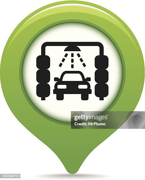 car wash map pointer - soap bubble white background stock illustrations