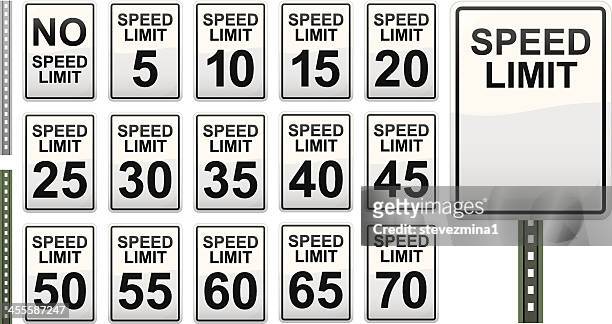ilustraciones, imágenes clip art, dibujos animados e iconos de stock de señales de límite de velocidad - autopista interestatal