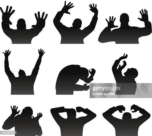 verzweiflung - stop gesture stock-grafiken, -clipart, -cartoons und -symbole