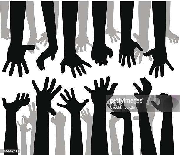 despaired hands - zombies isolated stock illustrations
