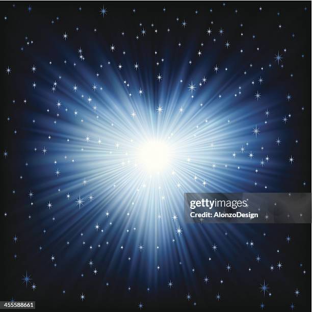 heart shape in bright blue light - star space 幅插畫檔、美工圖案、卡通及圖標