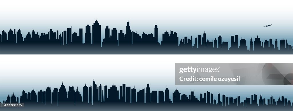 Long crowded city