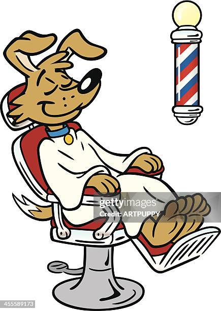 bildbanksillustrationer, clip art samt tecknat material och ikoner med dog going to the barber - domestic animals stock illustrations