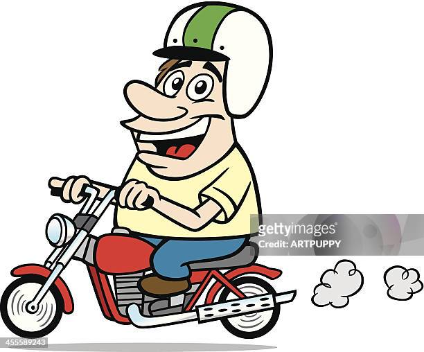 Cartoon Guy On Motorcycle High-Res Vector Graphic - Getty Images