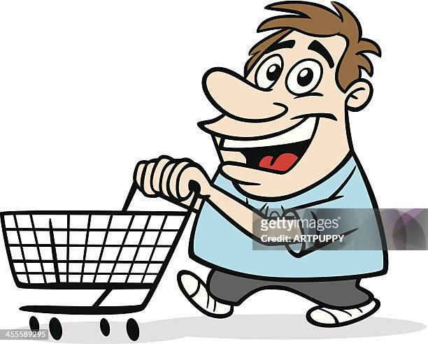 Cartoon Guy With Shopping Cart High-Res Vector Graphic - Getty Images