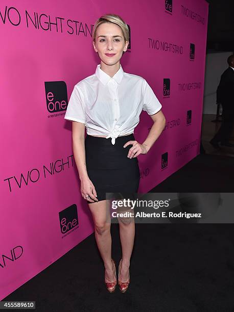 Actress Addison Timlin arrives to the premiere of eOne Films' "Two Night Stand" at the TCL Chinese 6 Theatres on September 16, 2014 in Hollywood,...