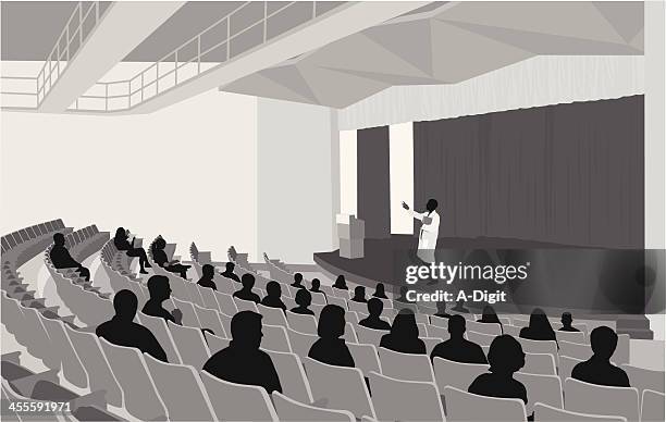 präsentation - lecture hall stock-grafiken, -clipart, -cartoons und -symbole