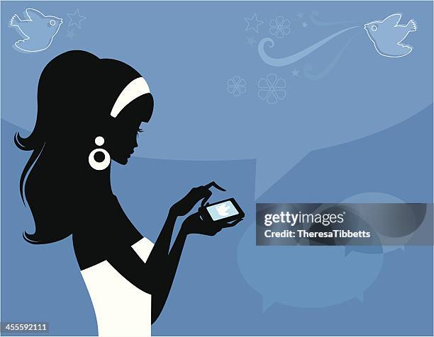 Tweeting Girl High-Res Vector Graphic - Getty Images