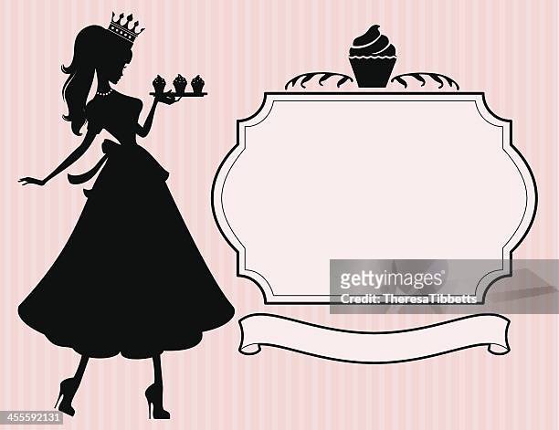 ilustraciones, imágenes clip art, dibujos animados e iconos de stock de princesa magdalena con glaseado - cupcakes girls