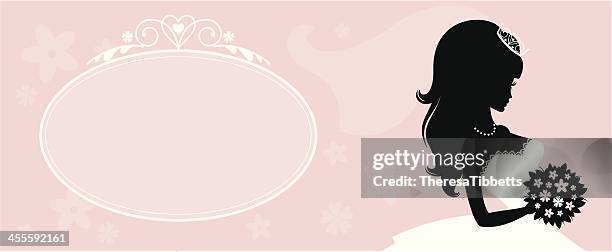 princess bride and frame - tiara profile stock illustrations