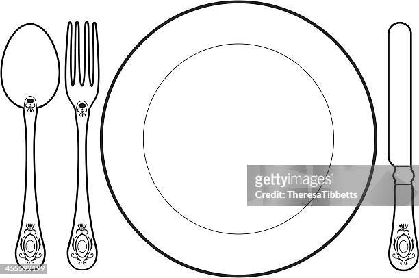 19 Place Setting And Silverware Cartoon High Res Illustrations - Getty  Images